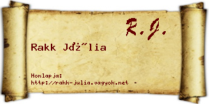 Rakk Júlia névjegykártya